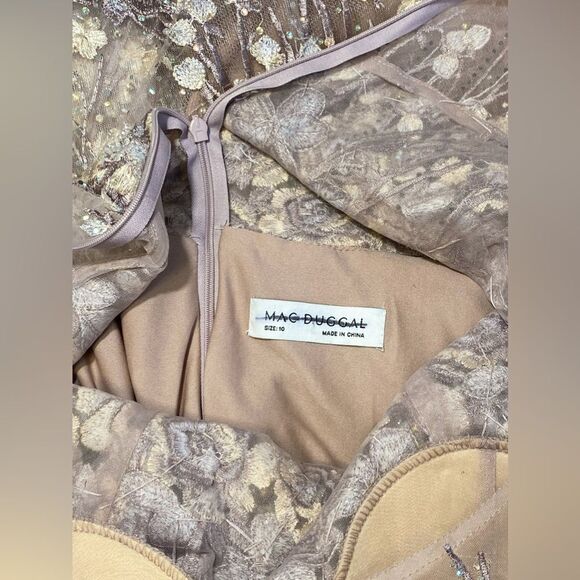 Mac Duggal Beaded & Floral-Embroidered Gown size 10 - Picture 13 of 14